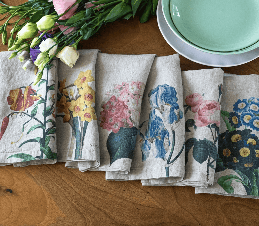 Garden Flowers | Linen Napkins | Set of 6 Mixed - Suzie Anderson Home