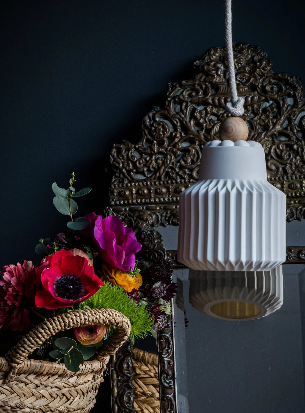 Georgette S24 | Porcelain Pendant Light w Rosette #5 Ceiling Rose-Suzie Anderson Home