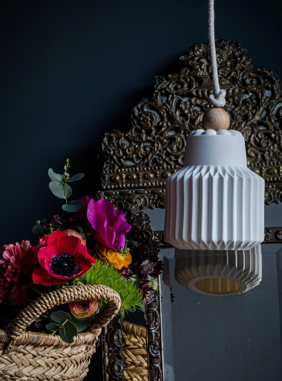 Georgette S24 | Porcelain Pendant Light w Rosette #5 Ceiling Rose-Suzie Anderson Home