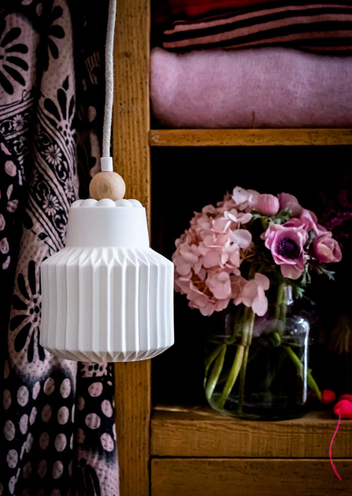 Georgette S24 | Porcelain Pendant Light w Rosette #5 Ceiling Rose-Suzie Anderson Home