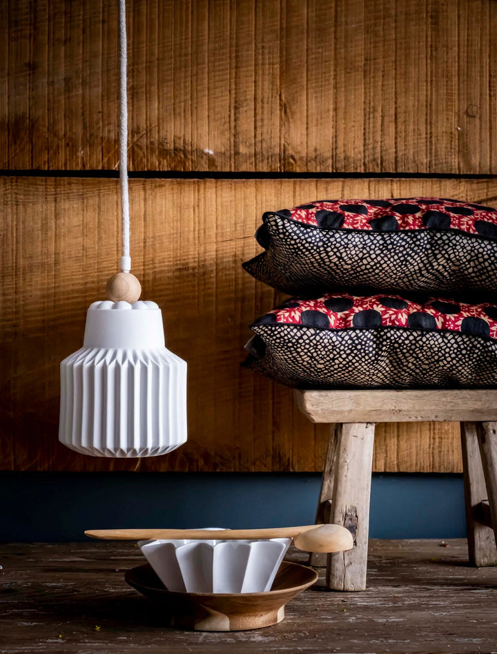 Georgette S24 | Porcelain Pendant Light w Rosette #5 Ceiling Rose-Suzie Anderson Home