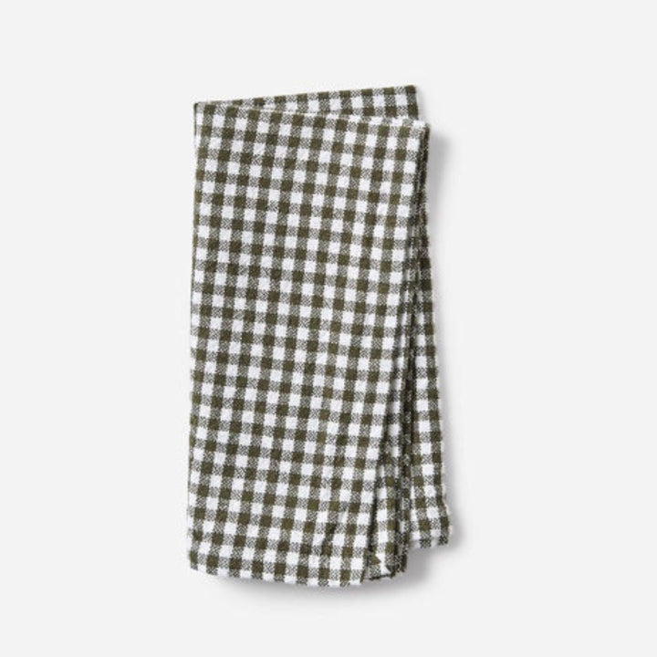 Gingham Washed Cotton Napkin | Olive - Suzie Anderson Home