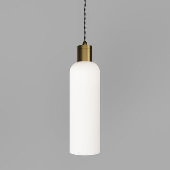 Glamour Pendant | Elong | White Glass | Old Brass Suspension-Suzie Anderson Home