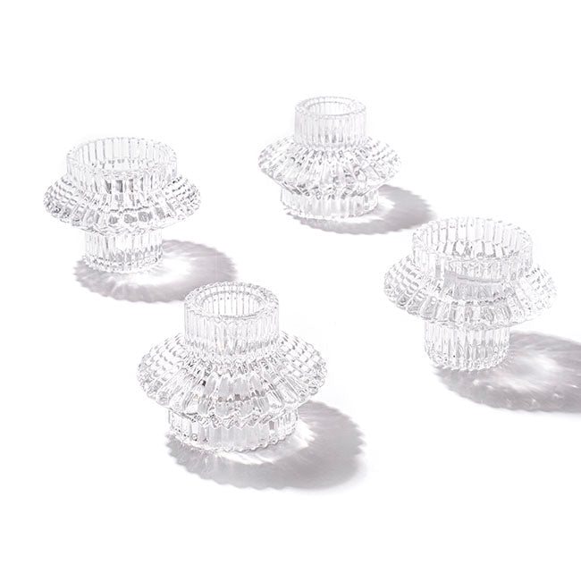 Glass Craft Ripple 2 in 1 Candleholder Clear - Suzie Anderson Home