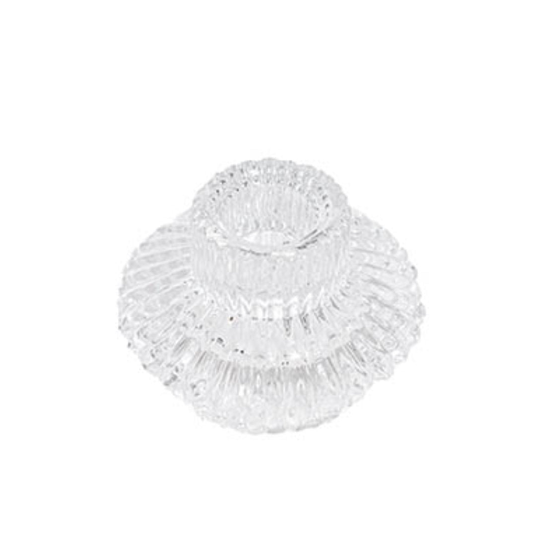 Glass Craft Ripple 2 in 1 Candleholder Clear - Suzie Anderson Home