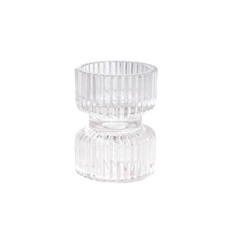 Glass Ripple 2 in 1 Candleholder | Crystal - Suzie Anderson Home