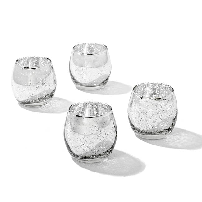 Glass Tealight Candle Holder Mini Sphere Silver (5.5x6cmH) - Suzie Anderson Home