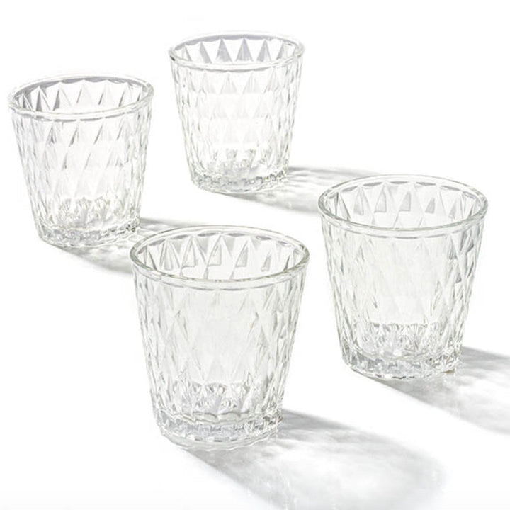Glass Votive Candle Holder Diamond Arya Clear - Suzie Anderson Home