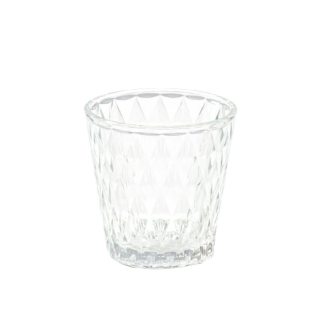 Glass Votive Candle Holder Diamond Arya Clear - Suzie Anderson Home