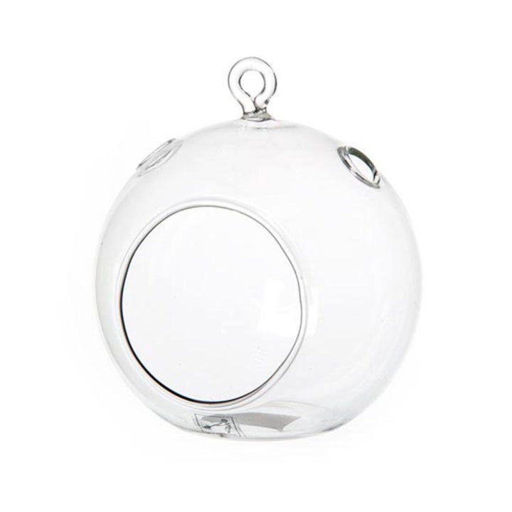 Glass Tealight Holder Hanging Ball 10cmD*12cmH Clear