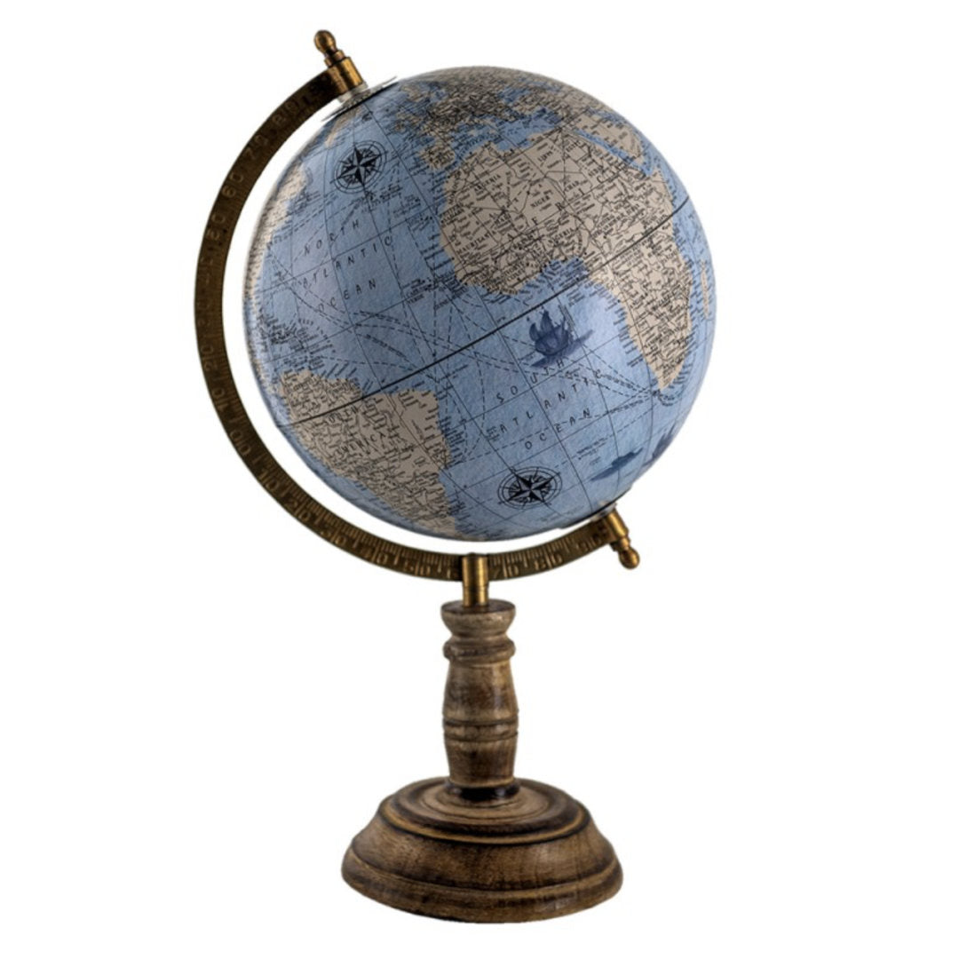 Decorative Globe | Blue/Grey/ Beige | 22x22x37cm-Suzie Anderson Home