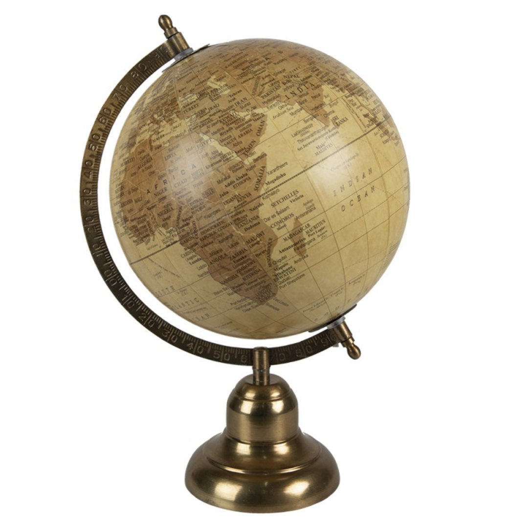 Decorative Globe | Yellow/brown | 22x22x33cm-Suzie Anderson Home