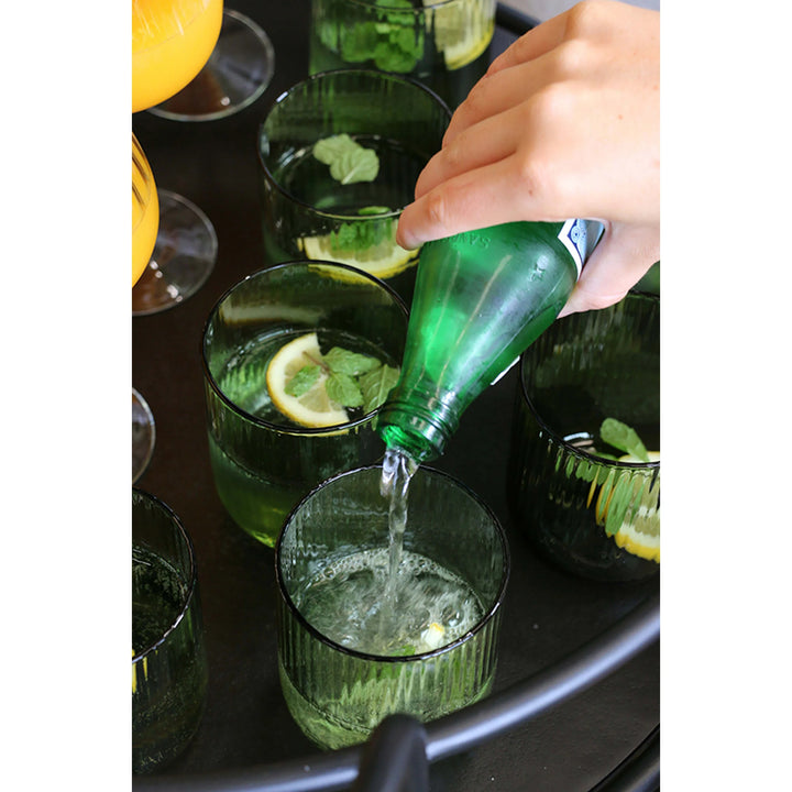 Botanica Green-Tinted Handblown Glass Champagne Flute