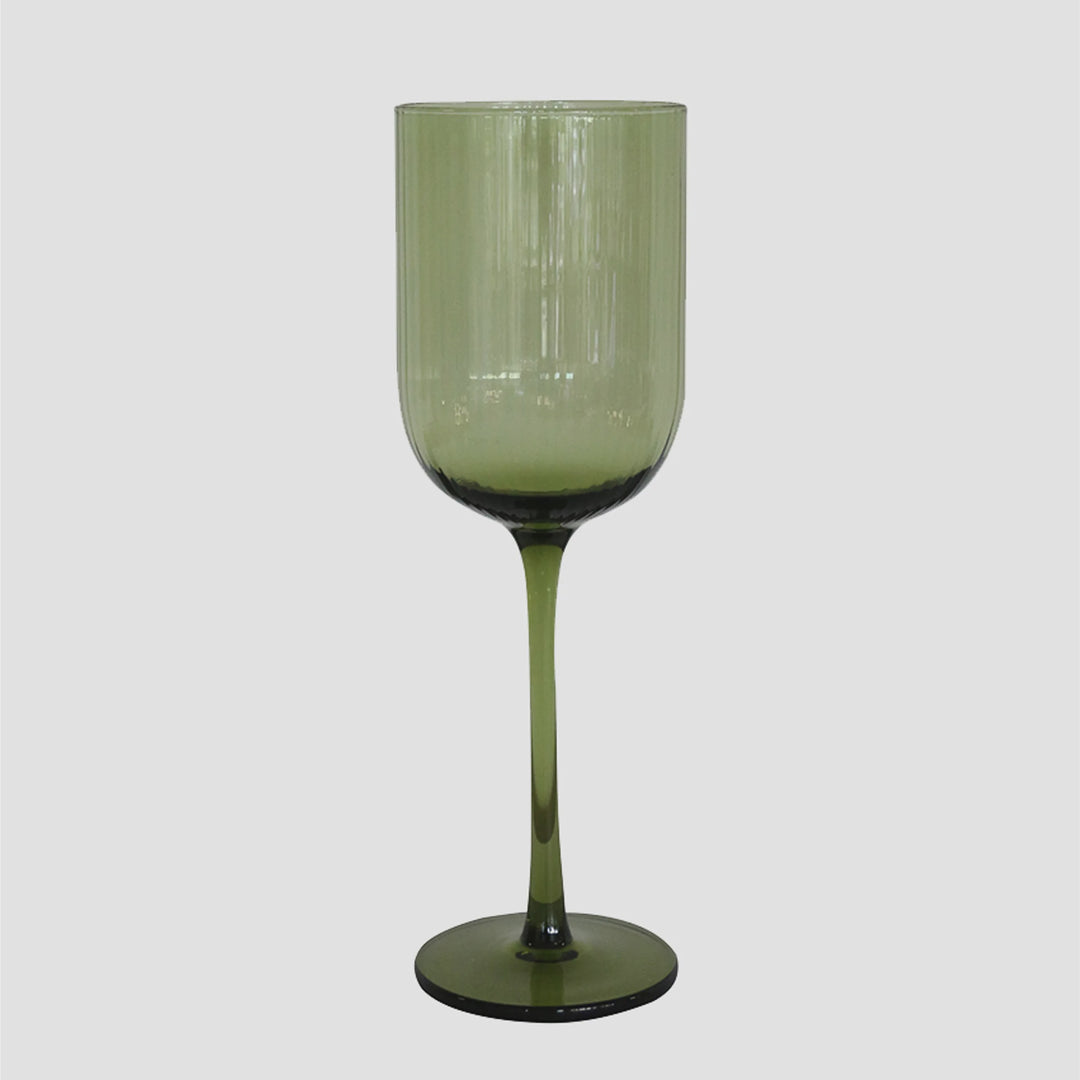 Botanica Green-Tinted Handblown Wine Glass