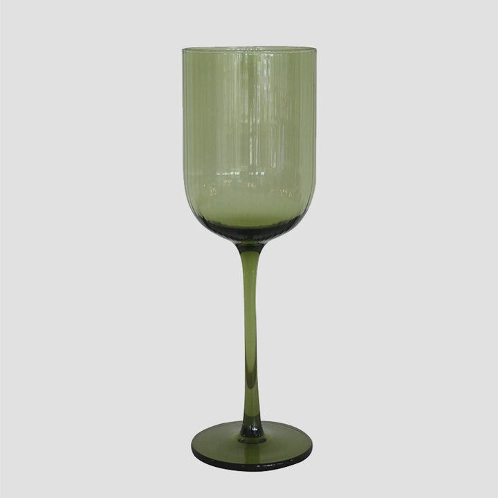 Botanica Green-Tinted Handblown Wine Glass