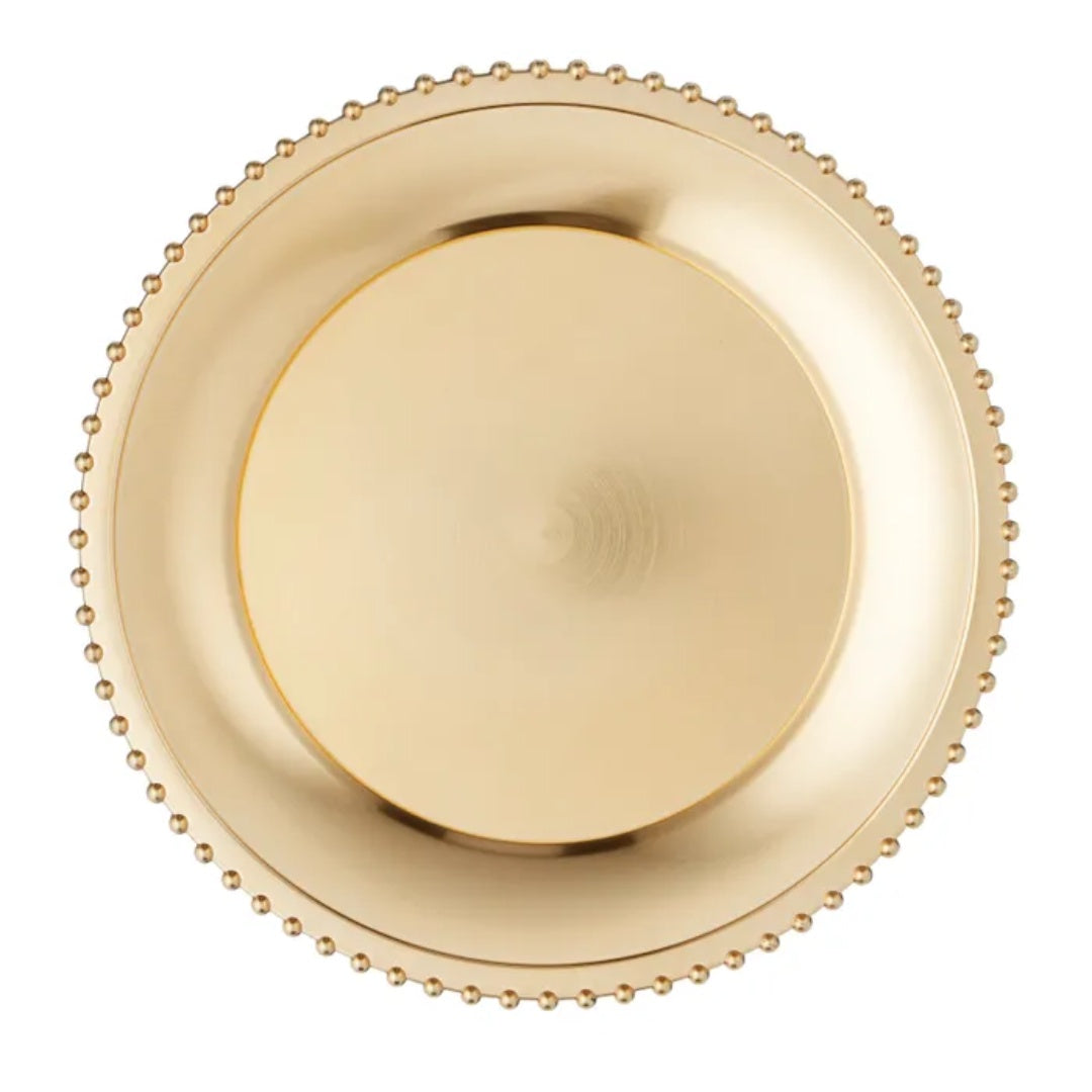 Gold Fluted 33cm PE Charger Plate