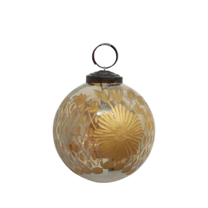 Amina Glass Lustre Gold Bauble Ornament