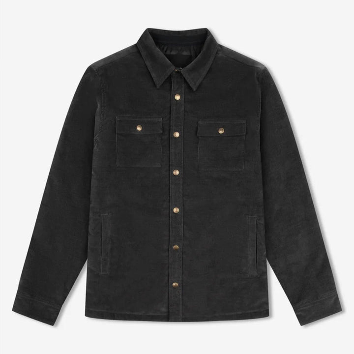 Simple | Quilted Cord Jacket | Graphite