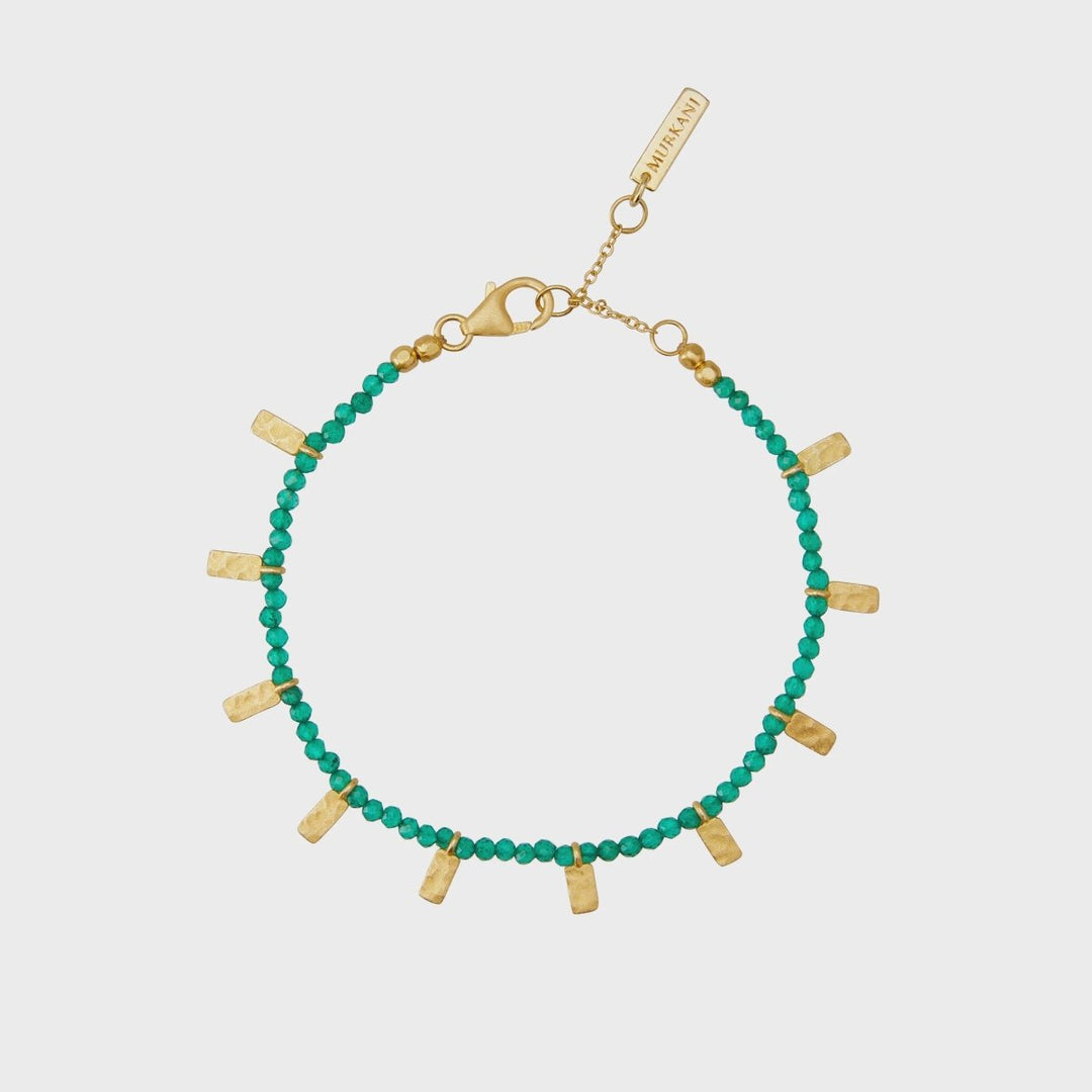 Green Onyx Bracelet | Matt 18K Yellow Gold Plate - Suzie Anderson Home