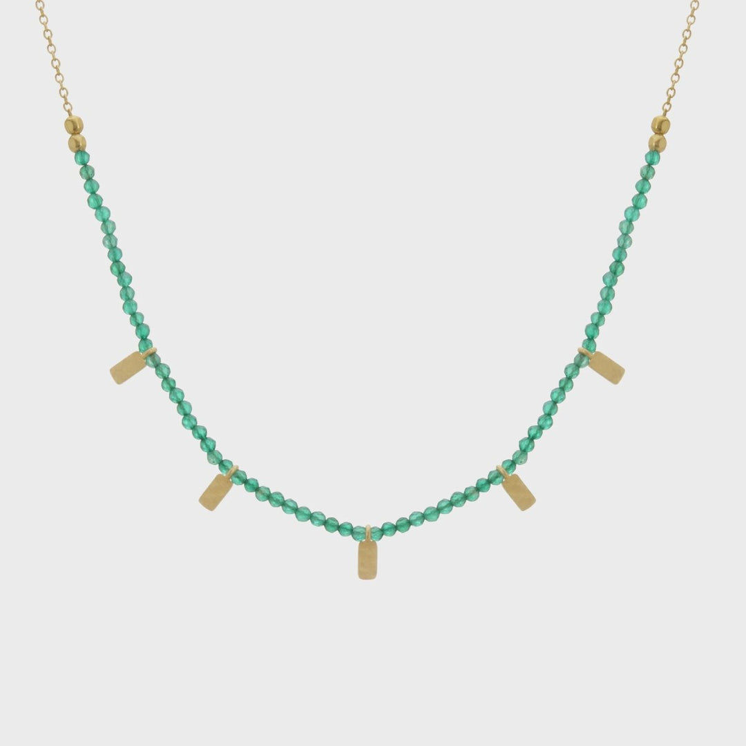 Green Onyx Choker | Matt 18K Yellow Gold Plate - Suzie Anderson Home