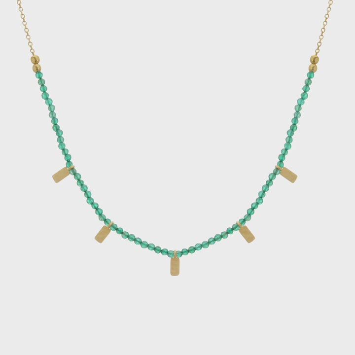 Green Onyx Choker | Matt 18K Yellow Gold Plate - Suzie Anderson Home