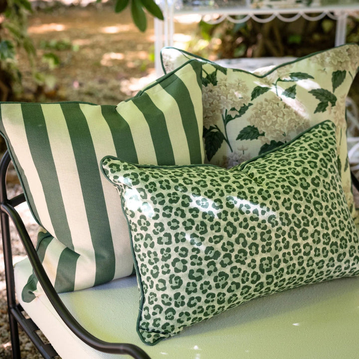Green Stripe Outdoor Cushion Cover | 40x60cm (BOWRAL) - Suzie Anderson Home
