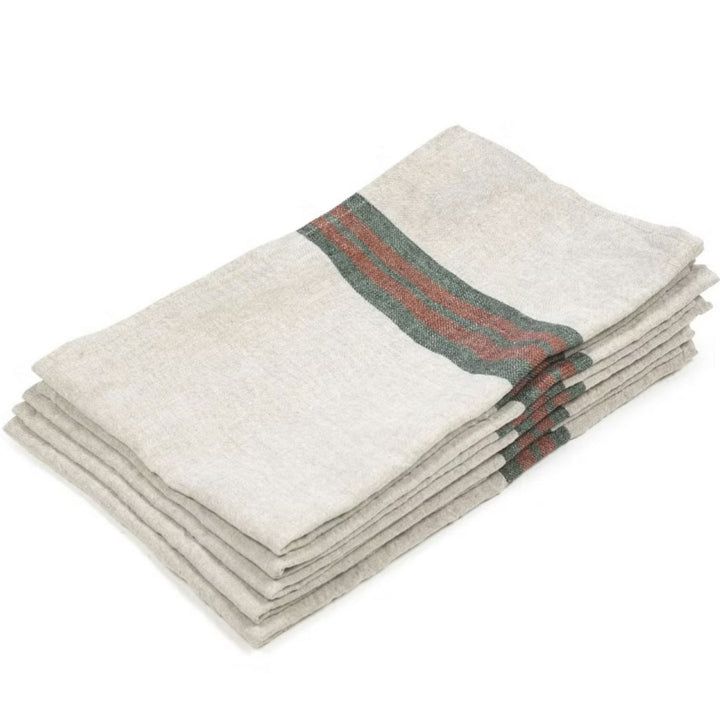 Dock Linen Tea Towel | Green Stripe