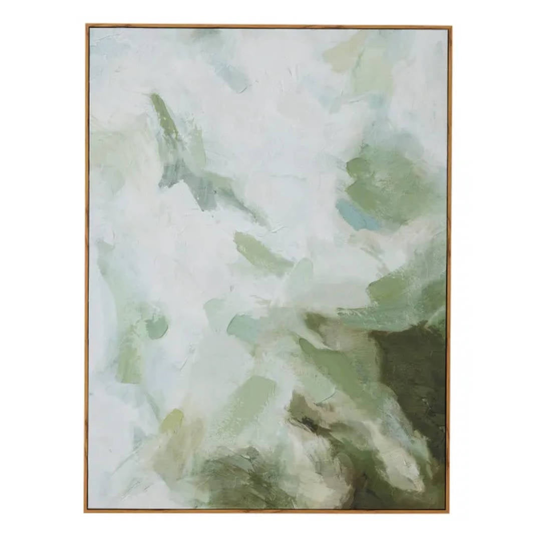 Shades Of Green | Teak Framed Wall Art | 90x120cm