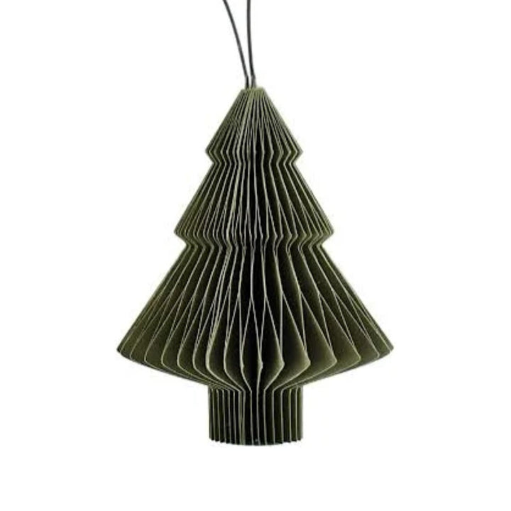 Olive Green Paper Tree Ornament | 10cm