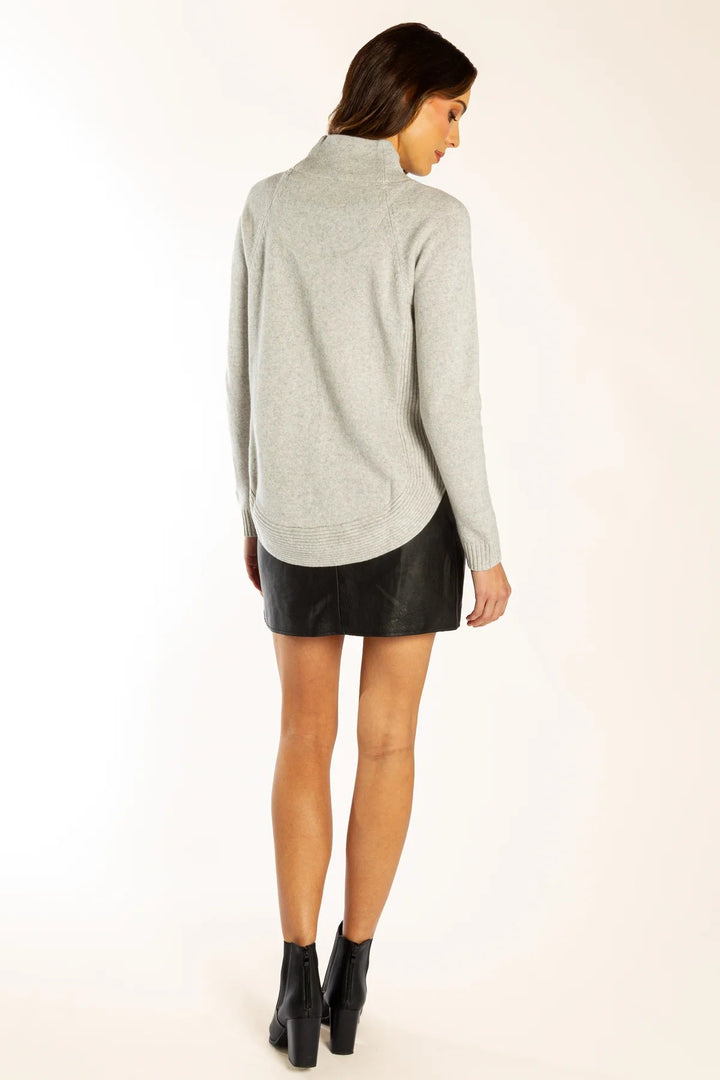 Grey Merino Wool Cashmere Funnel Neck Jumper - Suzie Anderson Home