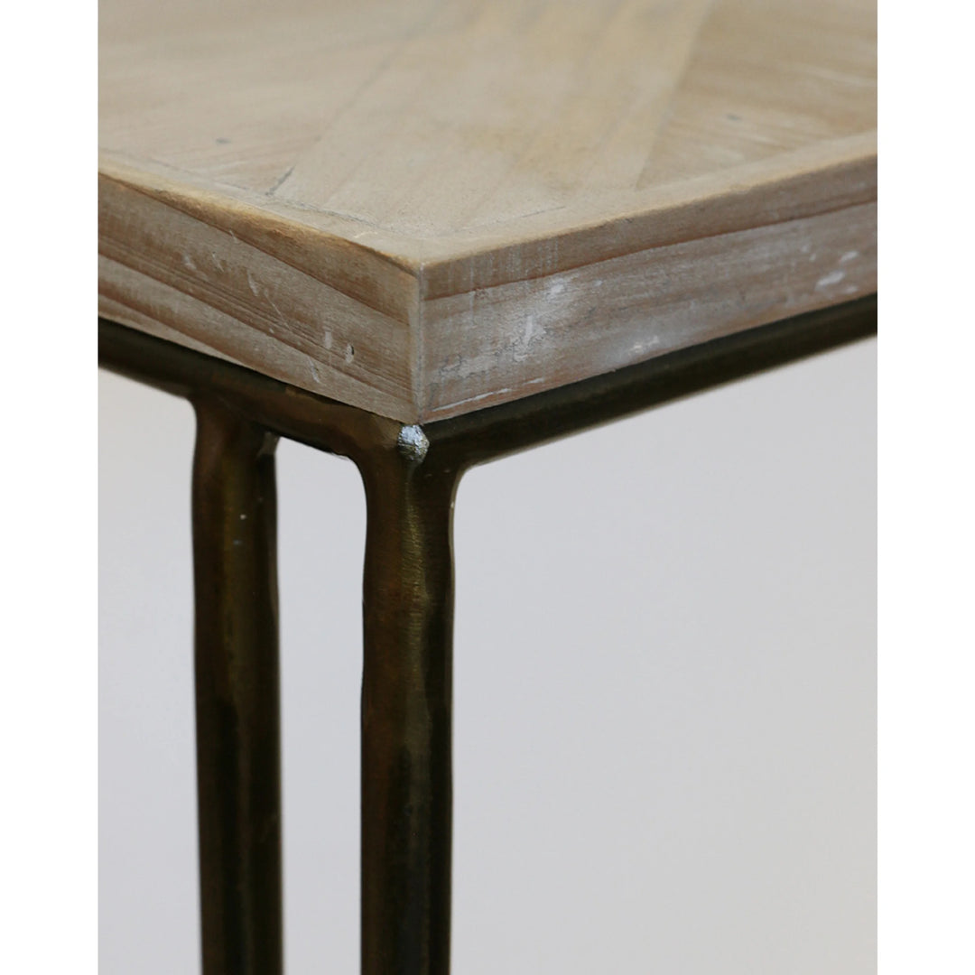 Cove L-Shape Sofa Table | Reclaimed Timber Top