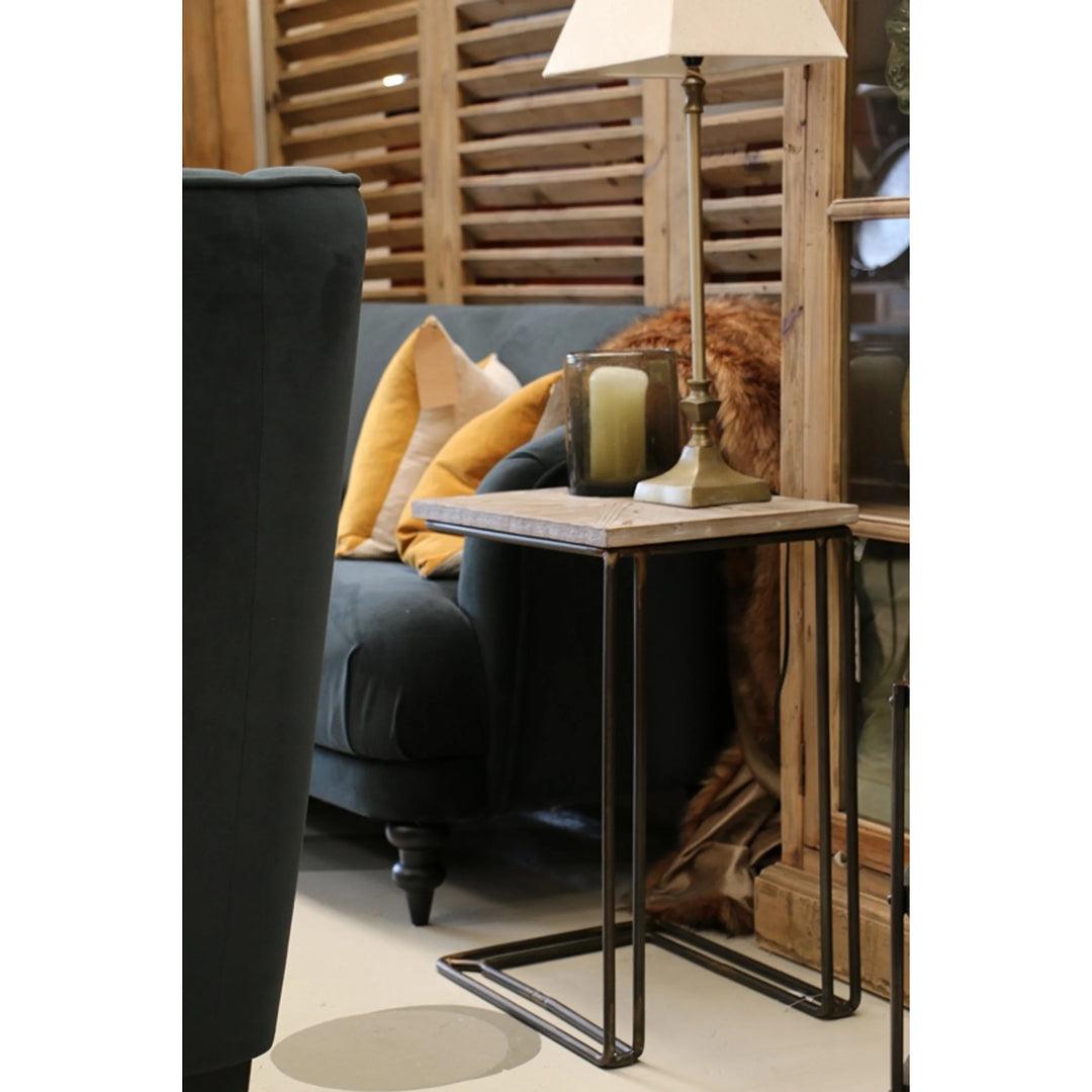 Cove L-Shape Sofa Table | Reclaimed Timber Top