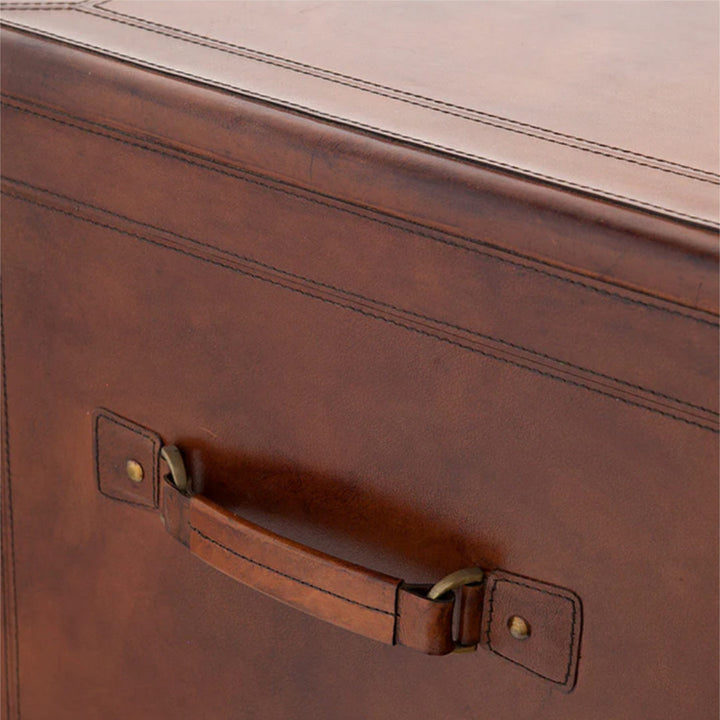 Luxury Leather Bar Cabinet  | Tan