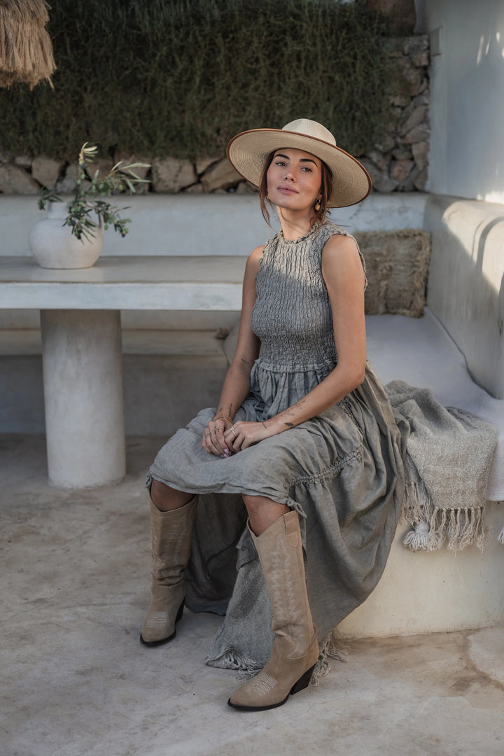 Bypias | Hacienda Linen Dress | Taupe