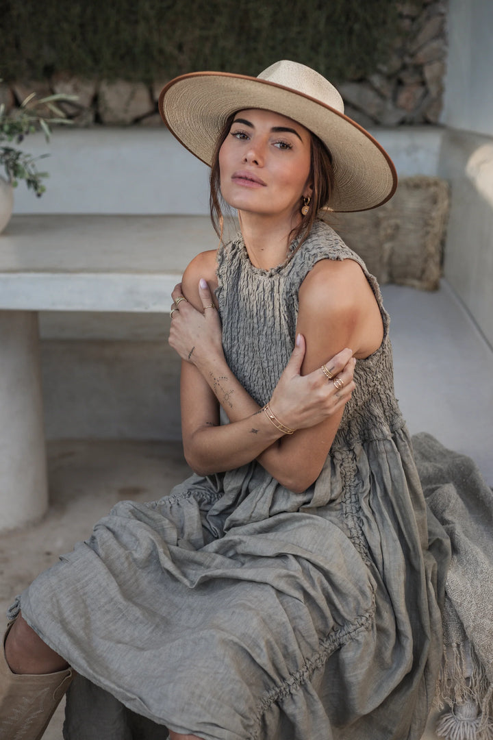 Bypias | Hacienda Linen Dress | Taupe