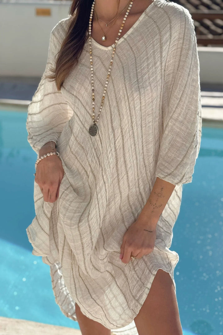 Bypias | Hallie Linen Kaftan | White Beige