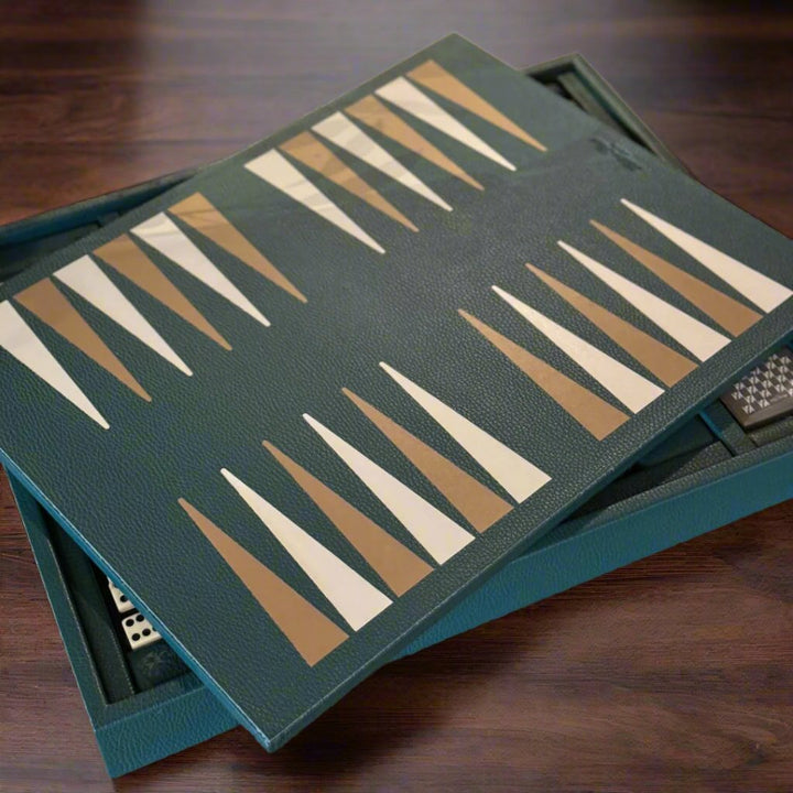 Hector Saxe | Multi-Game Coffret Box | Buffalo Leather | Avocado