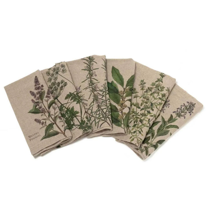Fine Herbs | Linen Napkins  | Set of 6 Mixed