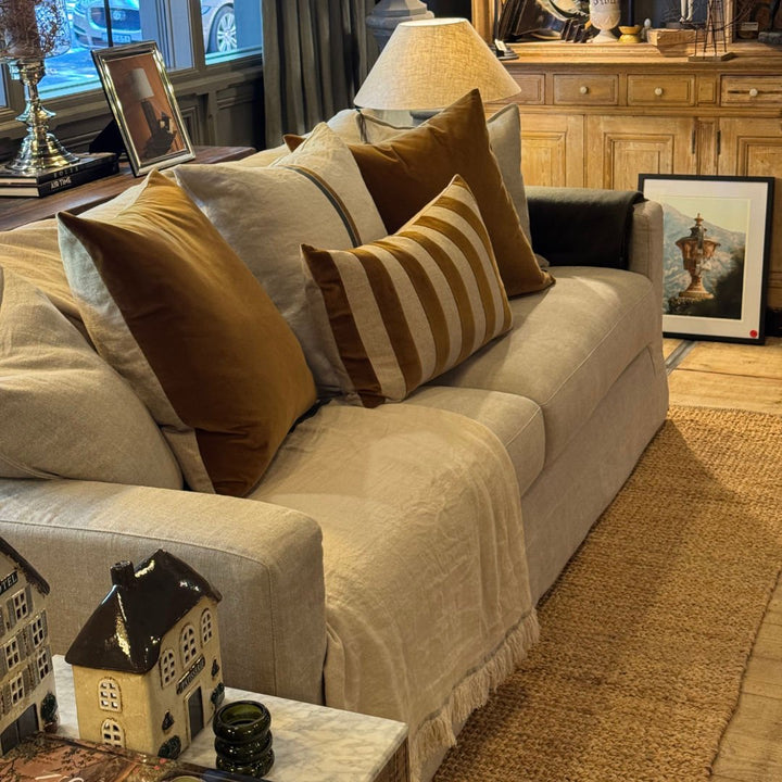 Herman 3 Seater Slipcover Sofa with Luxura Foam Seat | Warwick Haven Oatmeal | Includes Premium Delivery | 10 Year Warranty - Suzie Anderson Home