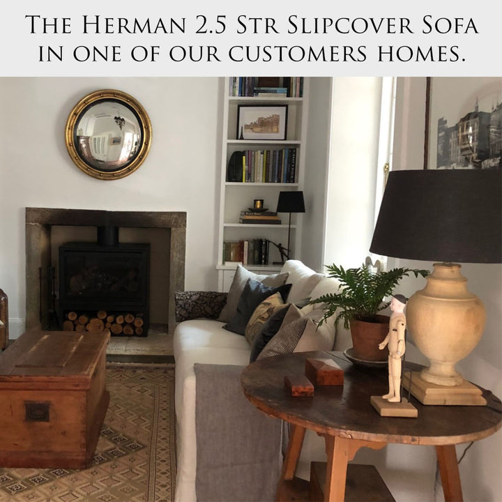 Herman 2.5 Str Slipcover Sofa | Luxura Foam Seat | Warwick Haven Natural | 10yr* WARR | INCL PREMIUM DEL**