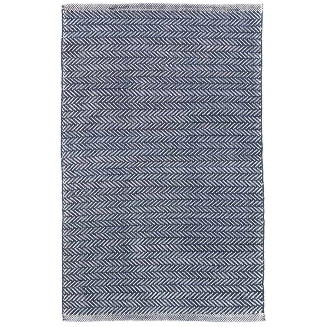 Herringbone Indigo/White | Indoor Outdoor Rug | 121x182 - Suzie Anderson Home