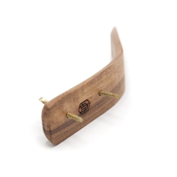 Wood & Brass Coat Hook