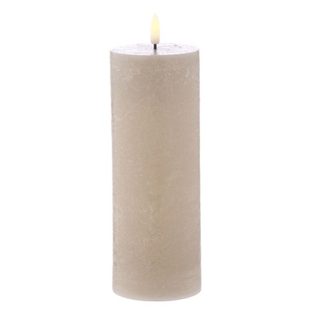Hughe LED Pillar Candle | Taupe | 20cm - Suzie Anderson Home
