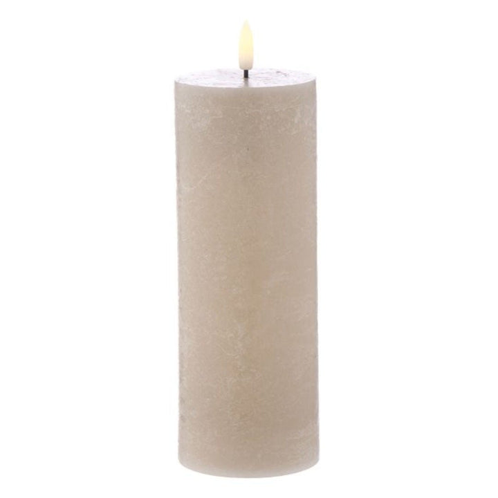 Hughe LED Pillar Candle | Taupe | 20cm - Suzie Anderson Home