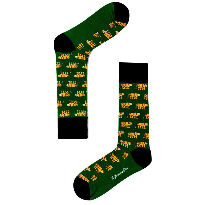 Hunting Tiger Green Socks-Suzie Anderson Home