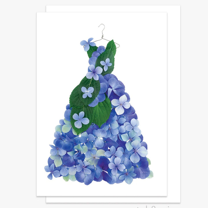 Blue Hydrangea Dress Card w Envelope