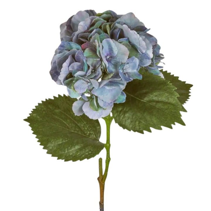 Artificial Large Hydrangea Stem w Leaves | 75cm