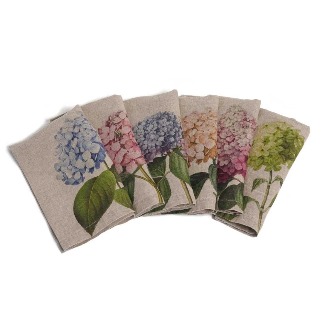 Hydrangea Linen Napkins | Set of 6 Mixed Designs