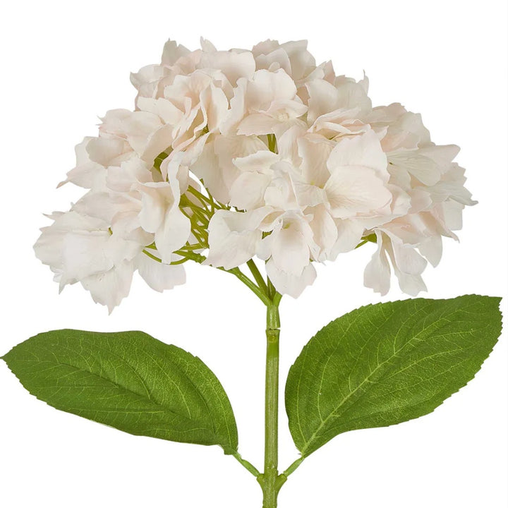 Faux Hydrangea Stem 'Soft Touch' 50cm | White Pink