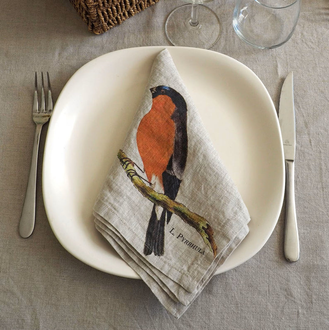 Small Birds | Linen Napkins | Set of 6 mixed